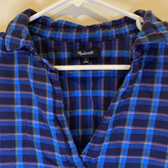 Madewell split neck low high loose top L - Picture 4 of 8